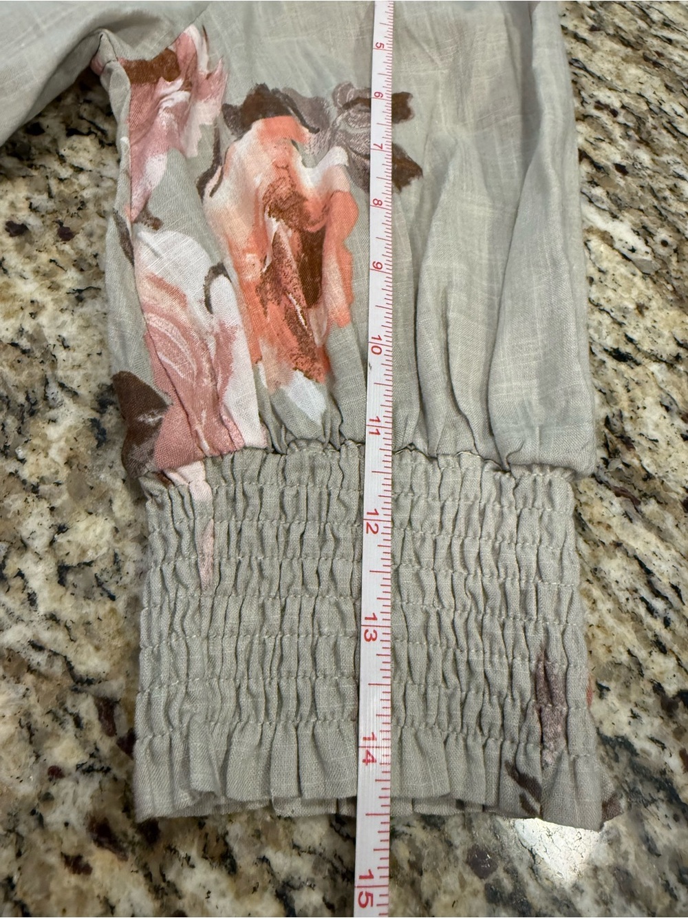 ODDY gray rose floral top elbow sleeves colorful roses SZ SM - Picture 11 of 13